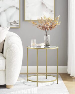 Soph & Tess Couchtisch - Beistelltisch - ⌀50cm - Beistelltisch gold - Beistelltisch industrial - Beistelltisch rund - Couchtische rund