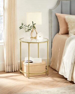 Soph & Tess Couchtisch - Beistelltisch - ⌀50cm - Beistelltisch gold - Beistelltisch industrial - Beistelltisch rund - Couchtische rund