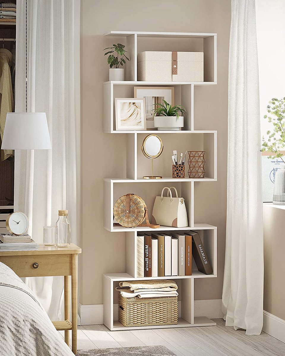 Soof & Tess – Bücherregal aus Holz – 6 Etagen – Standard Regal – Freistehendes Bücherregal – Bücherregale 4 Soof & Tess - Bücherregal aus Holz - 6 Etagen - Standard Regal - Freistehendes Bücherregal - Bücherregale