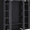 SONGMICS Kleiderschrank - Kleiderschrank - Klappbarer Kleiderschrank - 6 Einlegeböden - Kleiderstange inklusive - Kleiderschrank mit wasserdichter Abdeckung - Schmaler Aufbewahrungsschrank - Hängt Kleidung bis zu 15 kg auf - 150 x 45 x 175 cm - Schwarz
