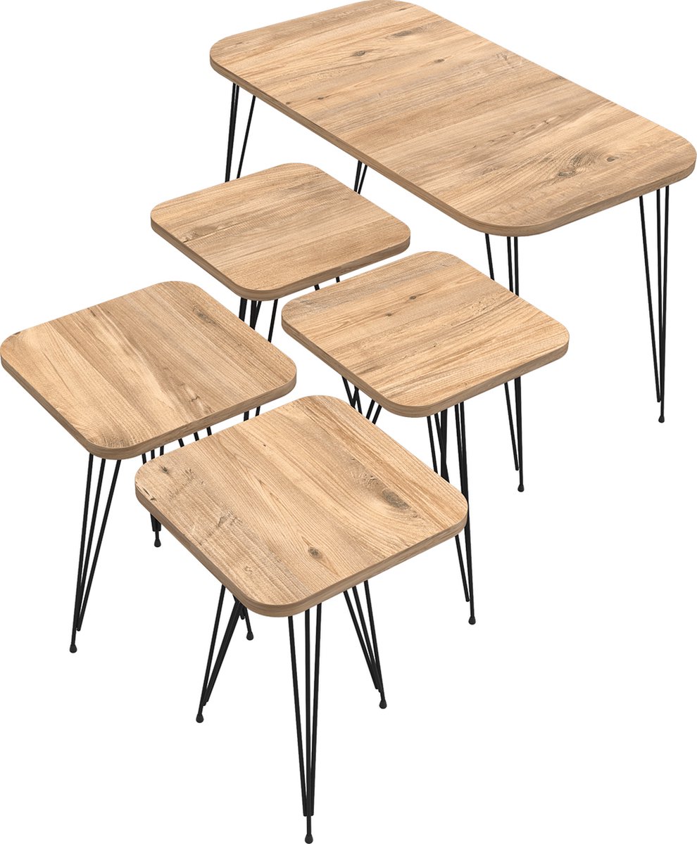 Soof&Tess Lotus 4 +1 Couchtisch – Couchtische rechteckig – Mit 4 Beistelltisch – Couchtisch industrial set of 5 3 Soof&Tess Lotus 4 +1 Couchtisch - Couchtische rechteckig - Mit 4 Beistelltisch - Couchtisch industrial set of 5