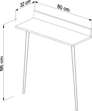 Soof & Tess Bruno Wandtisch - Beistelltisch - Mit 2 Töpfen - Holz - Wandgestell - Industriell - Weiß/Braun